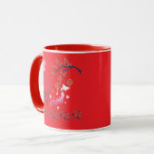 Vriendschap die nooit eindigt helder rood mok (Voorkant links)
