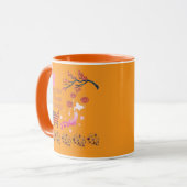 Vriendschap die nooit eindigt oranje mok (Voorkant links)