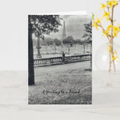 Vriendschap Eiffel Tower Kaart (Gele Bloem)