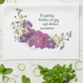 Vriendschap en bloemen theedoek (Gevouwen)