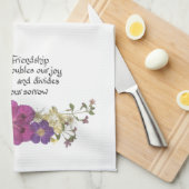 Vriendschap en bloemen theedoek (Quarter Fold)