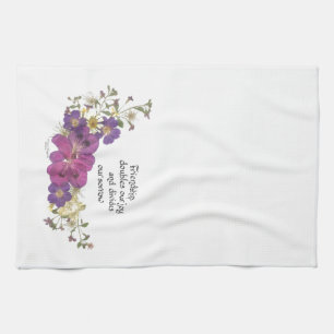 Vriendschap en bloemen theedoek