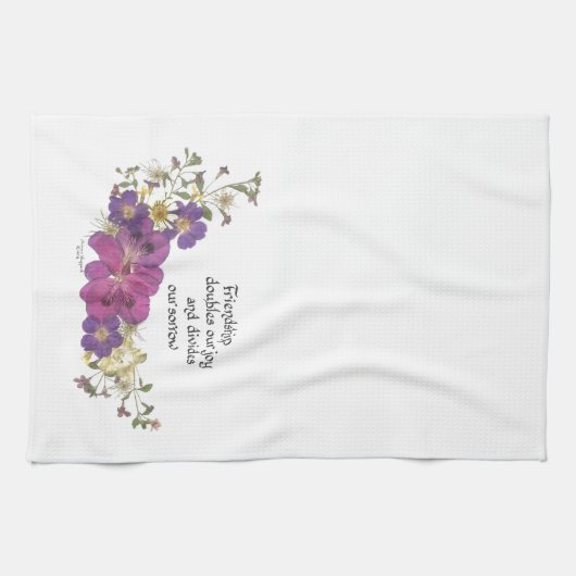 Vriendschap en bloemen theedoek (Horizontaal)