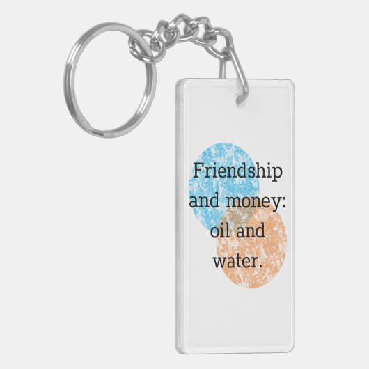 Vriendschap en geld sleutelhanger (Voorkant Links)