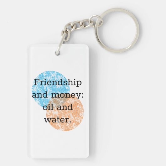 Vriendschap en geld sleutelhanger (achterkant)