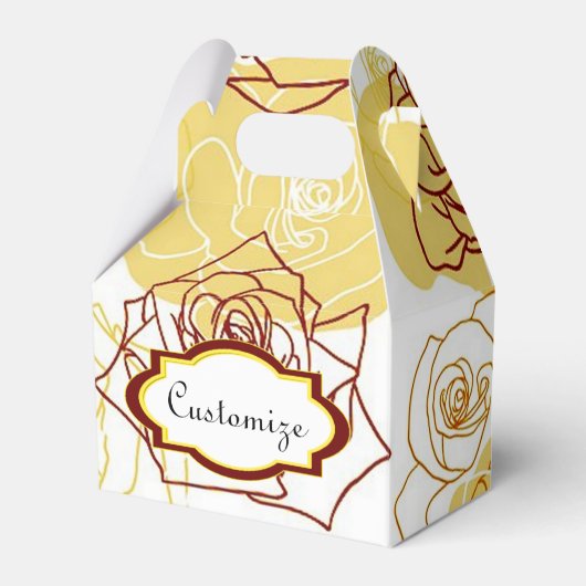 Vriendschap en gele rozen Gable Favor Box Bedankdoosjes (Voorkant Zijde)