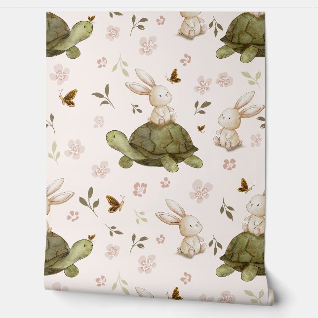 Vriendschap en liefste reizen - Hare Turtle Behang (Afrollen)