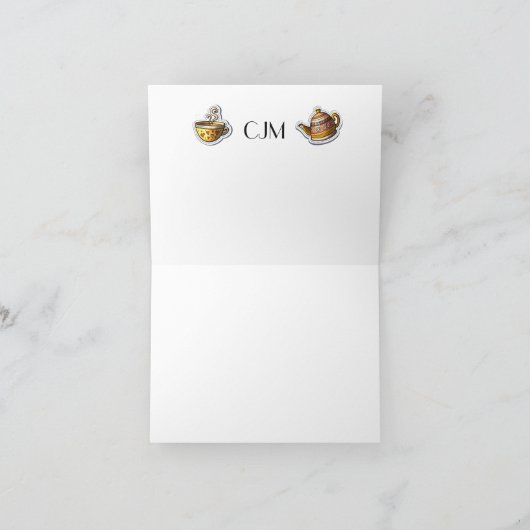 Vriendschap en thee briefpapier bedankkaart (Binnen)