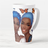 Vriendschap en woorden latte mok (Rechterhoek)