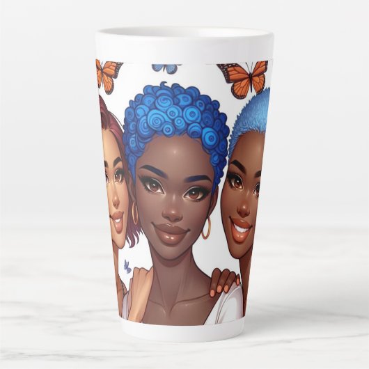 Vriendschap en woorden latte mok (Voorkant)