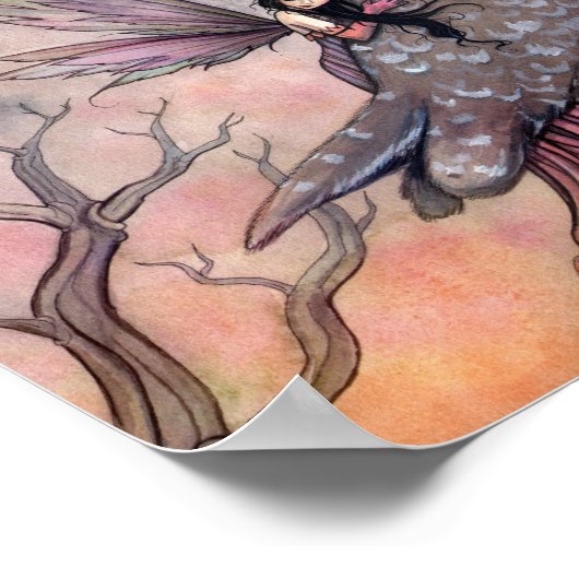 Vriendschap Fairy en Owl Poster (Hoek)