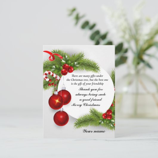 "Vriendschap" Flat Vakantie Groet Kaart (Staand voorkant)