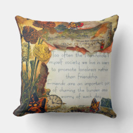 Vriendschap Gemengde Media Bloemen Vlinders Collag Kussen