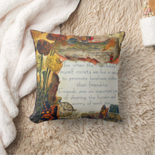 Vriendschap Gemengde Media Bloemen Vlinders Collag Kussen