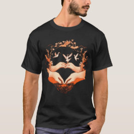 Vriendschap Hand Drie Vogels die Unieke Stijl ontw T-shirt