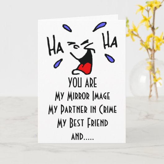 ***VRIENDSCHAP***HUMOR OP ZIJN BEST=VERJAARDAGSWEN KAART (Gele Bloem)