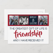 Vriendschap inspirerend met namen en foto's briefkaart (Voorkant / Achterkant)