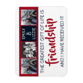 Vriendschap inspirerend met namen en foto's magneet (Verticaal)