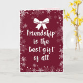 Vriendschap is de beste kerstman kaart (Gele Bloem)