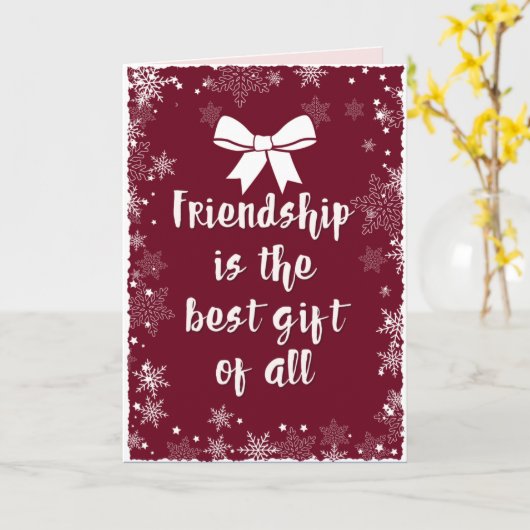 Vriendschap is de beste kerstman kaart (Gele Bloem)