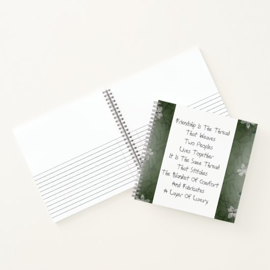 Vriendschap is de draad (donkere versie) notitieboek (Binnen)