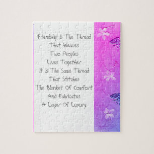 Vriendschap is de draad legpuzzel