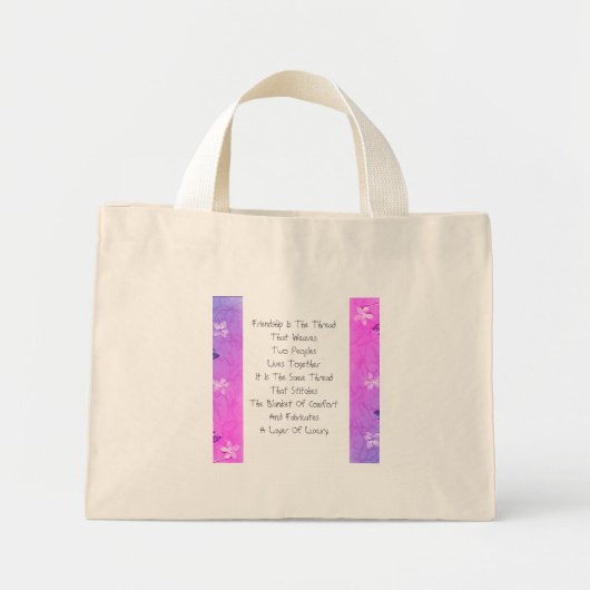 Vriendschap is de draad mini tote bag (Voorkant)