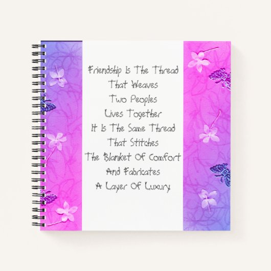 Vriendschap is de draad notitieboek (Voorkant)