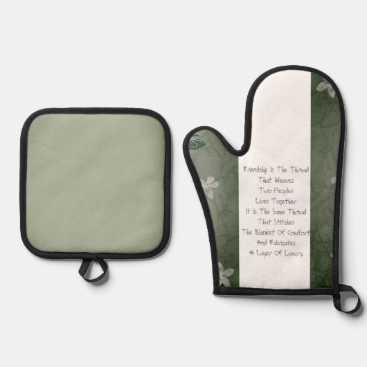 Vriendschap is de draad ovenwant & pannenlap set (Voorkant)