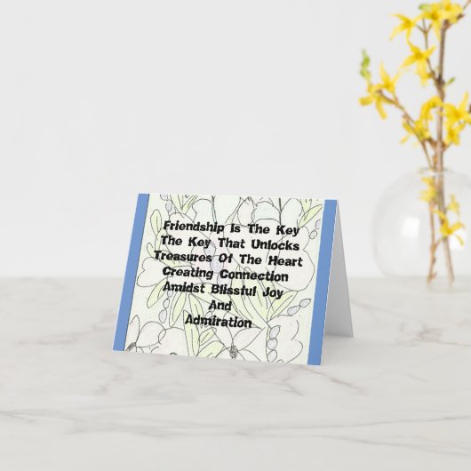 vriendschap is de sleutel kaart (Gele Bloem)