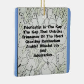 vriendschap is de sleutel keramisch ornament (Rechts)