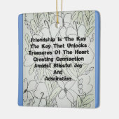 vriendschap is de sleutel keramisch ornament (Links)