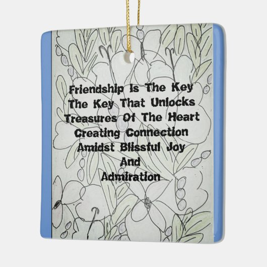 vriendschap is de sleutel keramisch ornament (Links)
