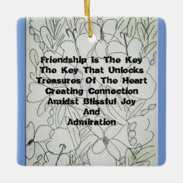 vriendschap is de sleutel keramisch ornament