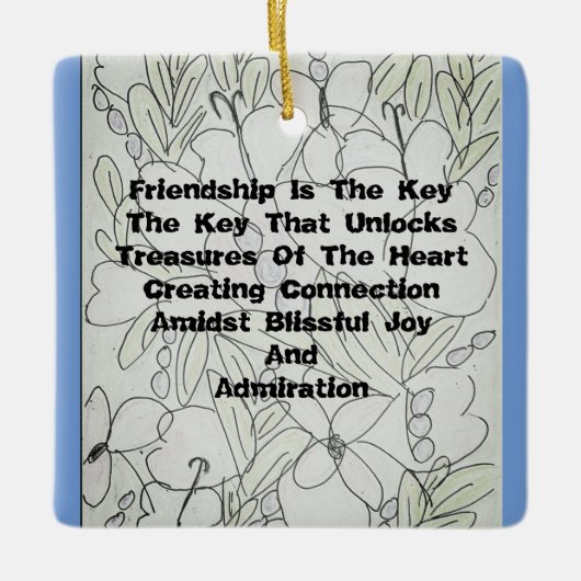 vriendschap is de sleutel keramisch ornament (Voorkant)