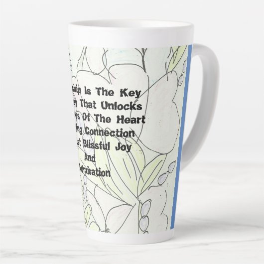 vriendschap is de sleutel latte mok (Rechterhoek)