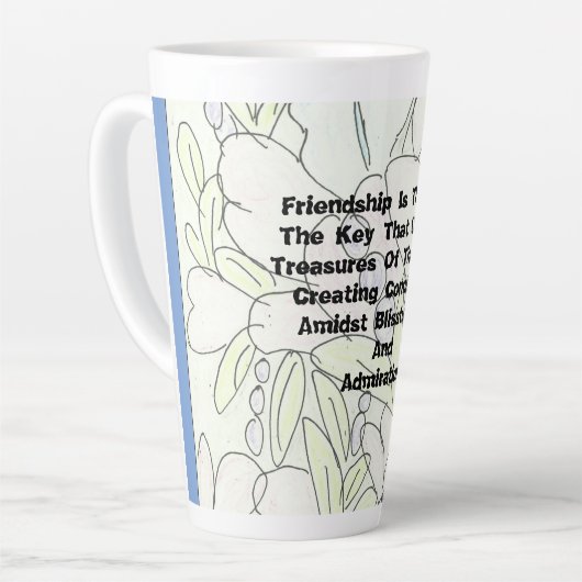 vriendschap is de sleutel latte mok (Linkerhoek)