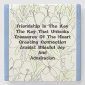 vriendschap is de sleutel stenen onderzetter (Voorkant)
