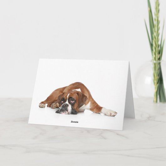 Vriendschap is een Blessing Boxer Wenskaart Kaart (Achterkant)