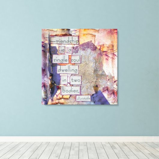 Vriendschap is een eenzijdige kunst op het gepants canvas afdruk (Insitu (Houten vloer))