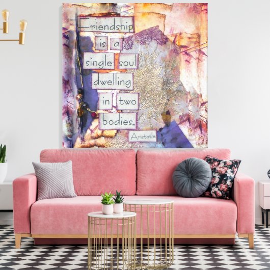 Vriendschap is een eenzijdige kunst op het gepants canvas afdruk (Insitu (Woonkamer))