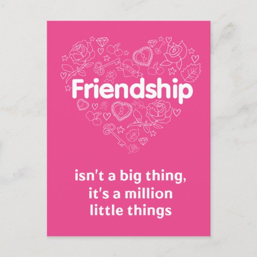 Vriendschap is een miljoen dingen die schattig zij briefkaart (Voorkant)