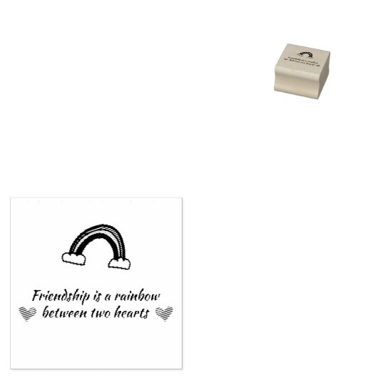Vriendschap is een regenboog rubberstempel (Gestempeld)