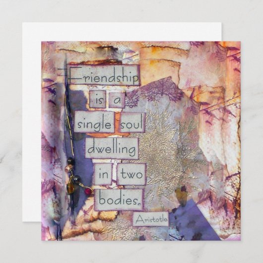 Vriendschap is een ziel platte Kaart (Voorkant / Achterkant)