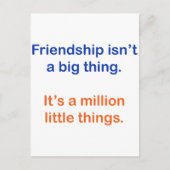 Vriendschap is geen groot iets. briefkaart (Voorkant)
