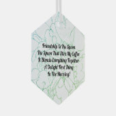 Vriendschap is het lef glas ornament (Voorkant Rechts)