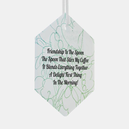 Vriendschap is het lef glas ornament (Voorkant Rechts)