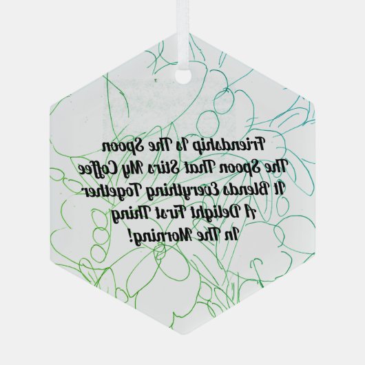 Vriendschap is het lef glas ornament (Achterkant)