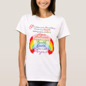Vriendschap is het ontwerp van het regenbooghandbo t-shirt (Voorkant)
