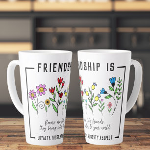 Vriendschap is loyaliteit, vertrouwen, eerlijkheid latte mok